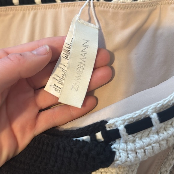 Zimmermann Clover Crochet Bikini bottom in Black & White - Picture 4 of 5